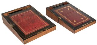 English Regency Mahogany Slope Box Lap Desks