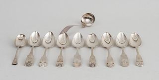 GROUP OF AMERICAN SILVER FIDDLE-HANDLED SERVING ARTICLES
