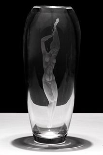 Vicke Lindstrand for Orrefors Art Deco Vase