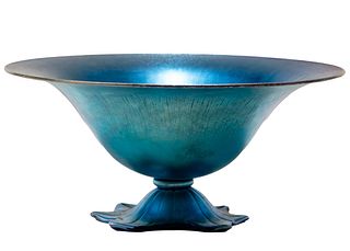 Steuben 'Aurene' Glass Footed Bowl