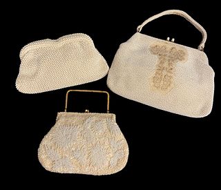 Collection Mid Century White Beaded & Sequin Evening Purses