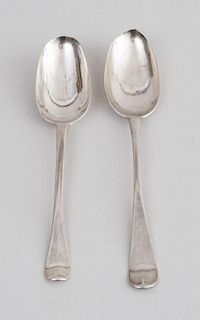 TWO AMERICAN SILVER TABLESPOONS