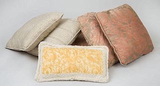 GROUP OF SIX FORTUNY FABRIC-COVERED PILLOWS