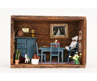 SMALL CRATE DINING ROOM BOX DOLLHOUSE