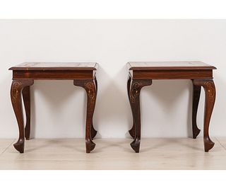 PAIR CHINESE WOOD TABLES