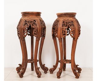 PAIR ASIAN PLANT STANDS