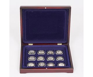 12-PIECE SET OF SILVER COINS