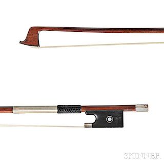 French Silver-mounted Violin Bow, Ouchard School