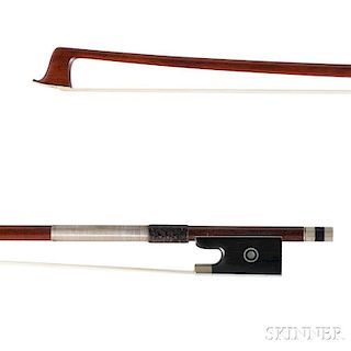 French Nickel-mounted Violin Bow, Morizot Freres