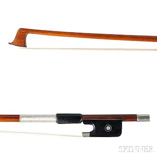 French Nickel-mounted Violin Bow, Francois Lotte