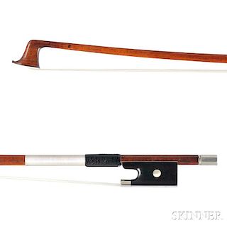French Nickel-mounted Violin Bow, Celestin Emile Clasquin, c. 1920