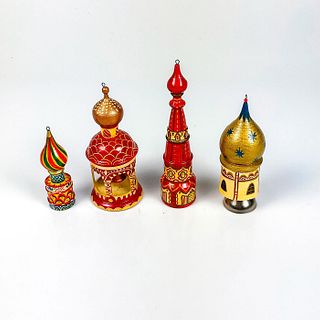 5pc Vintage Russian Architecture Holiday Ornaments
