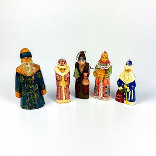 5pc Vintage Russian Holiday Ornament Collectibles