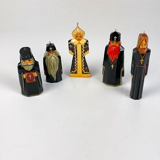 5pc Vintage Russian Orthodox Religious Holiday Ornaments