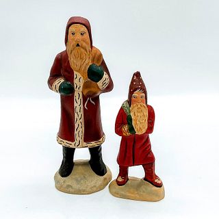 2pc Vaillancourt Folk Art, Santa Claus Figures