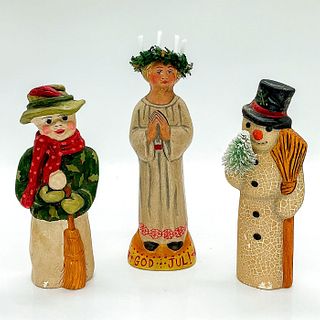 3pc Vaillancourt Folk Art, Christmas Figures