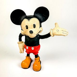 Vintage Disney Poliwoggs Paper Mache Figurine, Mickey Mouse