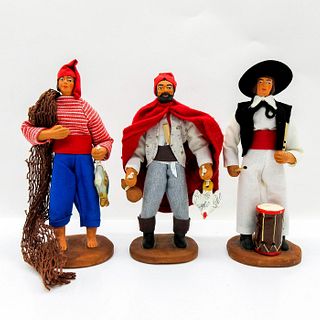 3pc M. Chave Aubagne Terracotta Figurines, Provincial Men