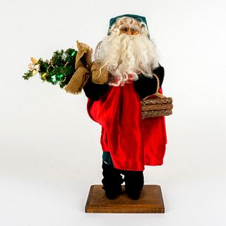 Vintage Handmade Santa Claus on Stand