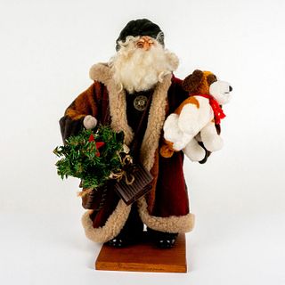 Vintage Handmade, Artist Signed, Santa with Stand