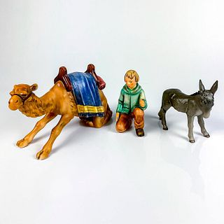 3pc Goebel Porcelain Figurines, Boy, Camel, Mule