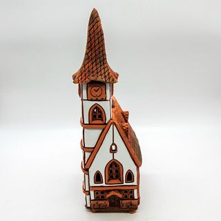 Vintage Art Pottery Church Tealight Candleholder