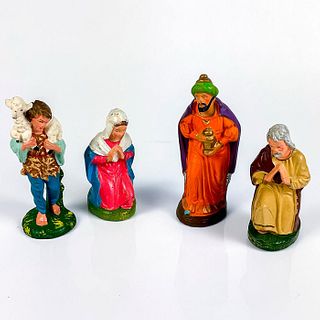 4pc Vintage German Paper Mache Nativity Figures