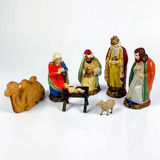 7pc Vintage German Nativity Figurines