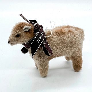 Vintage Hermes Paris Stuffed Lamb Toy With Bell