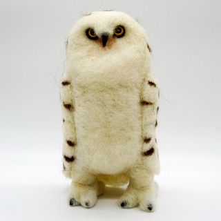 Lauren Decatur Needle Felted Stuffed Animal, Snowy Owl