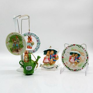 5pc Vintage Schmid Beatrix Potter Ornaments, Peter Rabbit