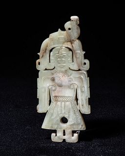 Pendant of a Man with Dragon Decorations, Western Zhou Period (1066-771 BCE)