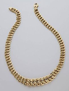 Italian 14K gold link necklace.