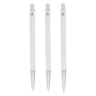 Dos bolígrafos y lapicero de la firma Calvin Klein. Estuche original.