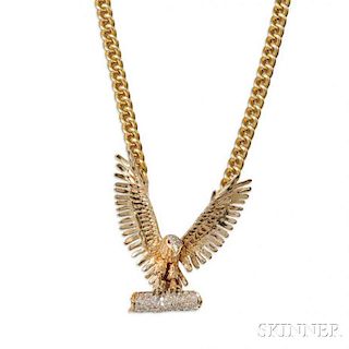 Little Jimmy Dickens     14kt Gold and Diamond Eagle Pendant