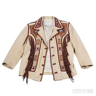 George Jones     Cream Leather Jacket
