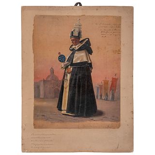 EDOUARD PINGRET  SAINT-QUENTIN, FRANCIA, (1785 -1875)  DOCTOR EN TEOLOGÍA DE LA ORDEN DE SANTO DOMINGO Óleo sobre papel 37 x 29 cm