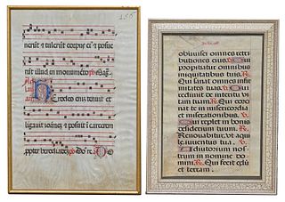 A Pair of 16th C. Ink & Gouache Manuscripts