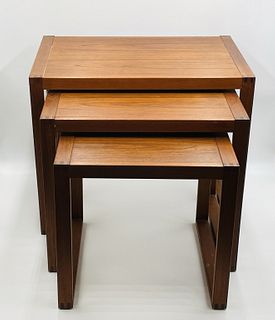 Set of Three Danish Modern Teak Nesting Tables by Vi-Ma Mobler