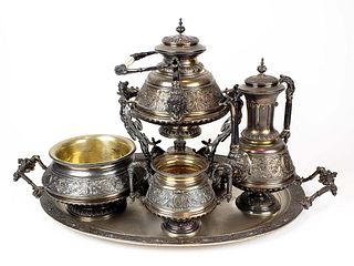 19th C. 6 Pc. French Silver Tea and Coffee Service