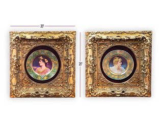 Pair Of 19th C. Royal Vienna Plate In Original Frames