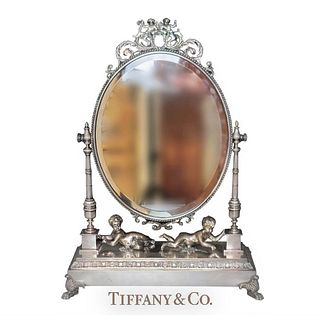 Late 19th C. Figural Silver Plated tiffany & Co. Mirror