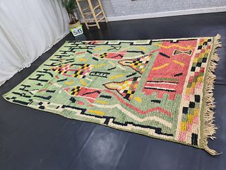 Stunning Authentic Green Rug