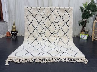 Authentic Soft White Engraved Rug 