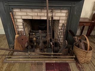 Group of fireplace tools