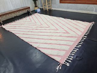 Fabulous Soft White Pink Engraved Rug