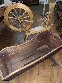 Spinning Wheel and Cradle