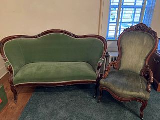 Victorian Sofa and Chair