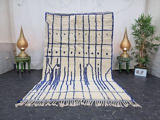 Beautiful Authentic Soft White & Blue Rug