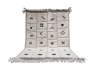 Lovely Checkered White Moroccan Rug.